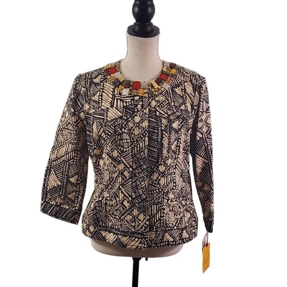 Ruby Rd Women’s Size 14 Jeweled Neckline ¾ Sleeve Button Front Jacket -NWT - Picture 5 of 16